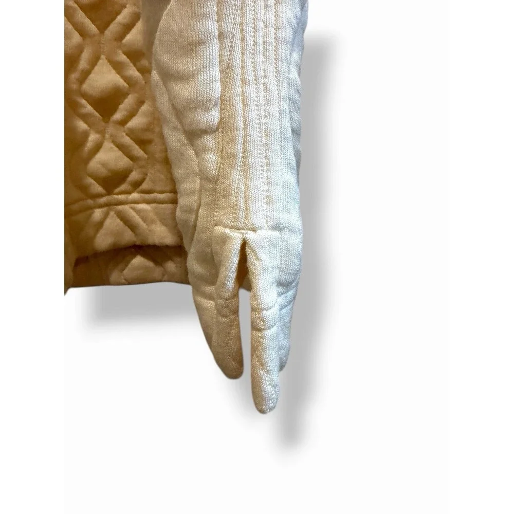 Lou & Grey Quilted Sweatshirt Dress Large Ivory Cream Cozy Lounge Pullover